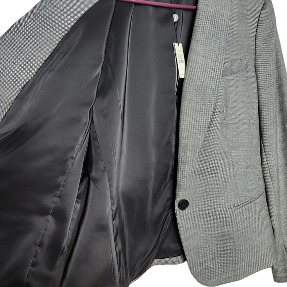 Talbots NWT Twill Wool Blend Blazer Jacket Black Circle Print Size 14 Women's - Picture 6 of 10